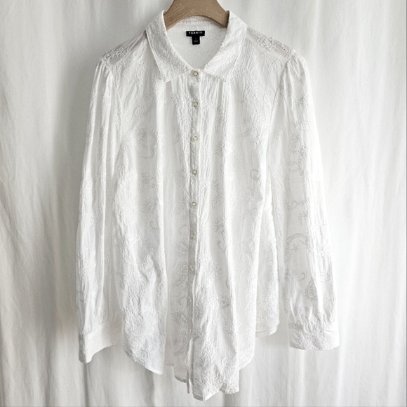 TORRID - White Linen Embroidery Shirt - Picture 9 of 10